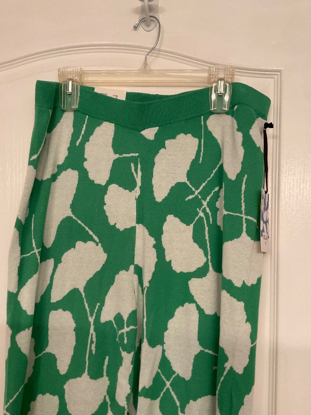 DVF for TARGET Lounge Green & White Knit Pants size XL *NWT*